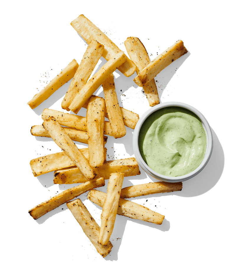 Yuca Fries with Cilantro-Avocado Ranch Dip