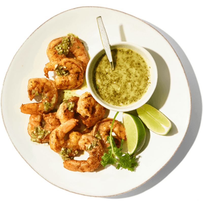 Shrimp and Garlic-Cilantro Sauce