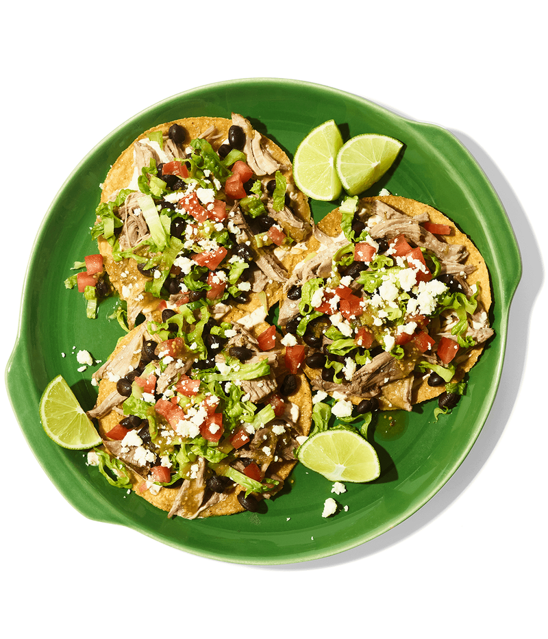 Pork and Black Bean Tostadas